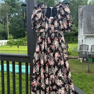 Floral Black Maxi Dress
